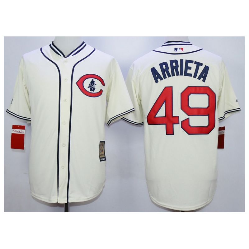 Cheap Jake Arrieta Cubs Jersey From China Cream 1929 turn back the clock #49 In Men Women Youth Size