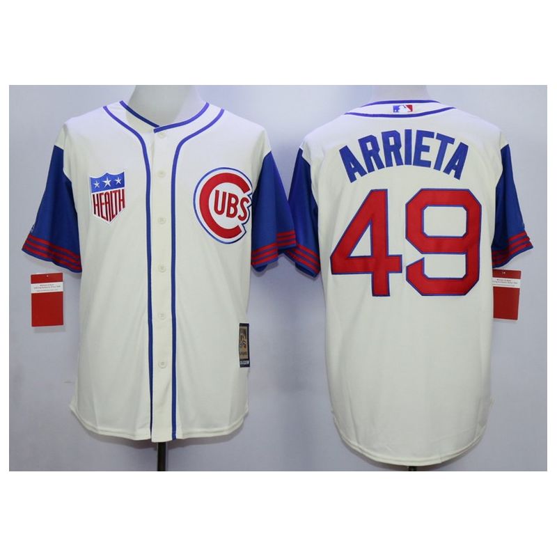 Cheap Jake Arrieta Cubs Jersey From China Cream 1942 Turn Back the Clock #49 In Men Women Youth Size