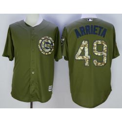 Cheap Jake Arrieta Cubs Jersey From China Olive Salute To Service #49 In Men Women Youth Size