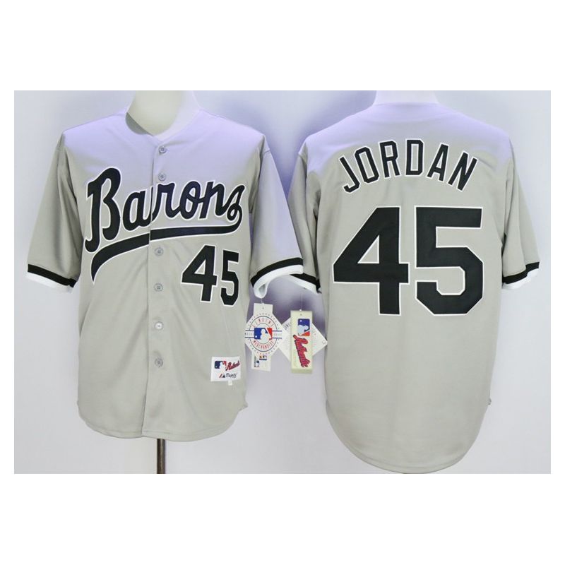 Cheap Michael Jordan White Sox Jersey From China Grey BIRMINGHAM BARONS #45 In Men Women Youth Size