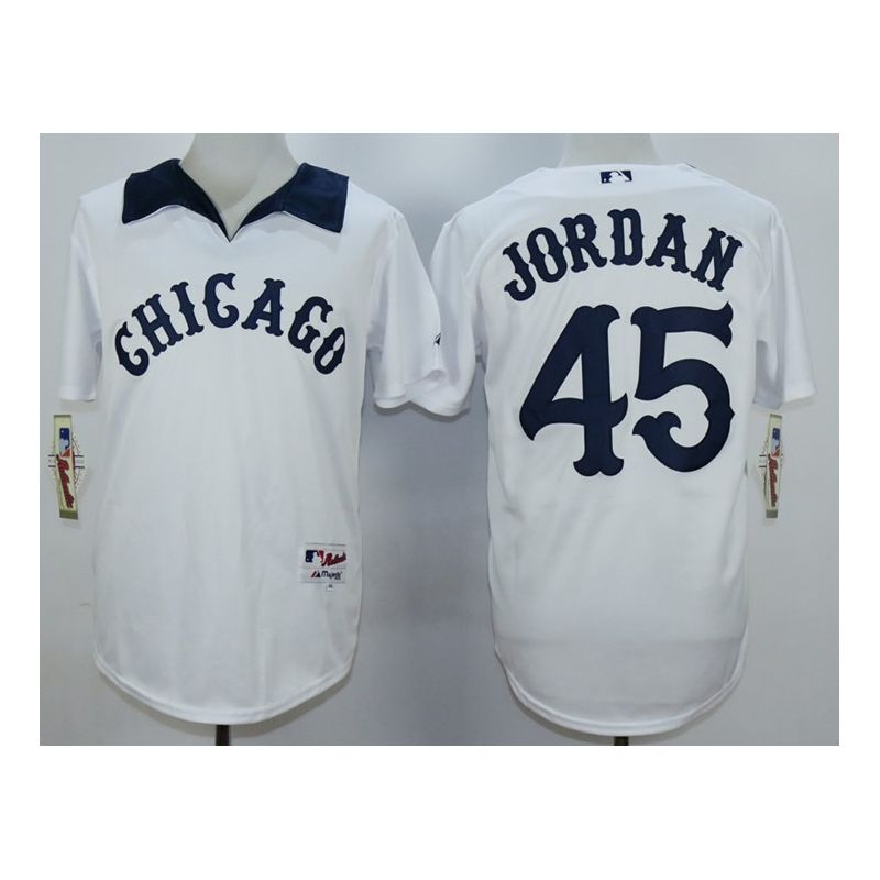 Cheap Michael Jordan White Sox Jersey From China White 1976 Turn Back The Clock #45 In Men Women Youth Size