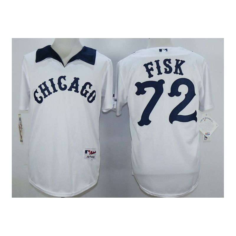 Cheap Carlton Fisk White Sox Jersey From China White 1976 Turn Back The Clock #72 In Men Women Youth Size