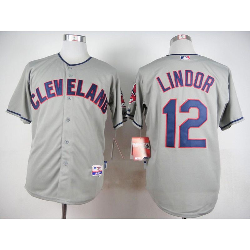 Cheap Francisco Lindor Indians Jersey From China Grey #12 In Men Women Youth Size Cheap Francisco Lindor Indians Jersey From China Grey #12 In Men Women Youth Size