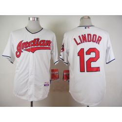 Cheap Francisco Lindor Indians Jersey From China White #12 In Men Women Youth Size