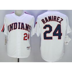 Cheap Manny Ramirez Indians Jersey From China White 1978 throwback #24 In Men Women Youth Size