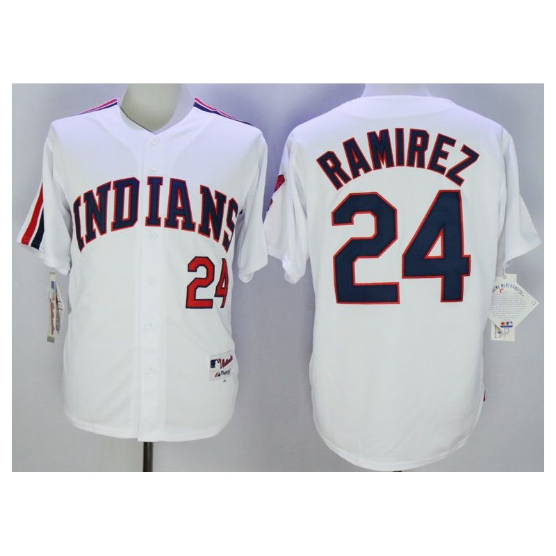 Cheap Manny Ramirez Indians Jersey From China White 1978 throwback #24 In Men Women Youth Size