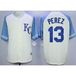 Cheap Salvador Perez Royals Jersey From China White 2015 Vintage #13 In Men Women Youth Size