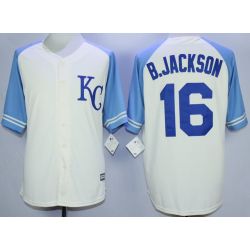 Cheap Bo Jackson Royals Jersey From China White 2015 Vintage #16 In Men Women Youth Size