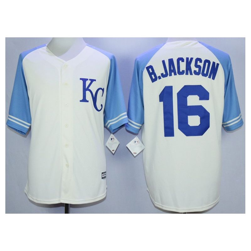 Cheap Bo Jackson Royals Jersey From China White 2015 Vintage #16 In Men Women Youth Size