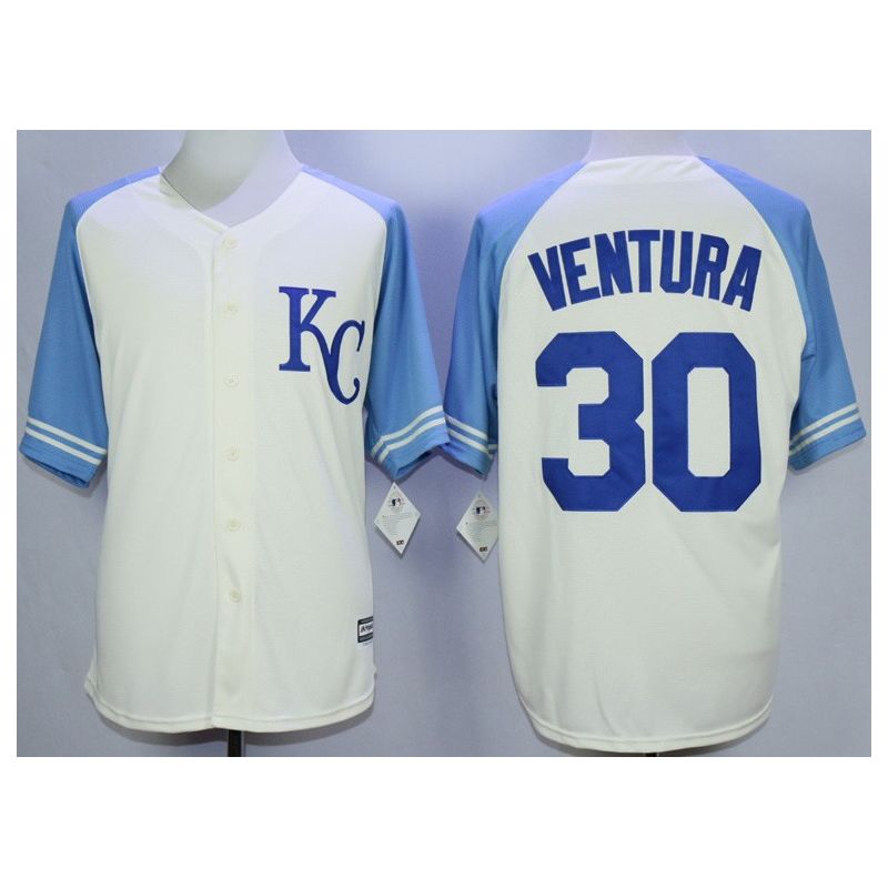 Cheap Yordano Ventura Royals Jersey From China White 2015 Vintage #30 In Men Women Youth Size