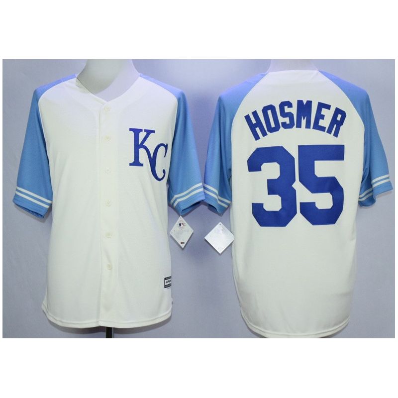 Cheap Eric Hosmer Royals Jersey From China White 2015 Vintage #35 In Men Women Youth Size