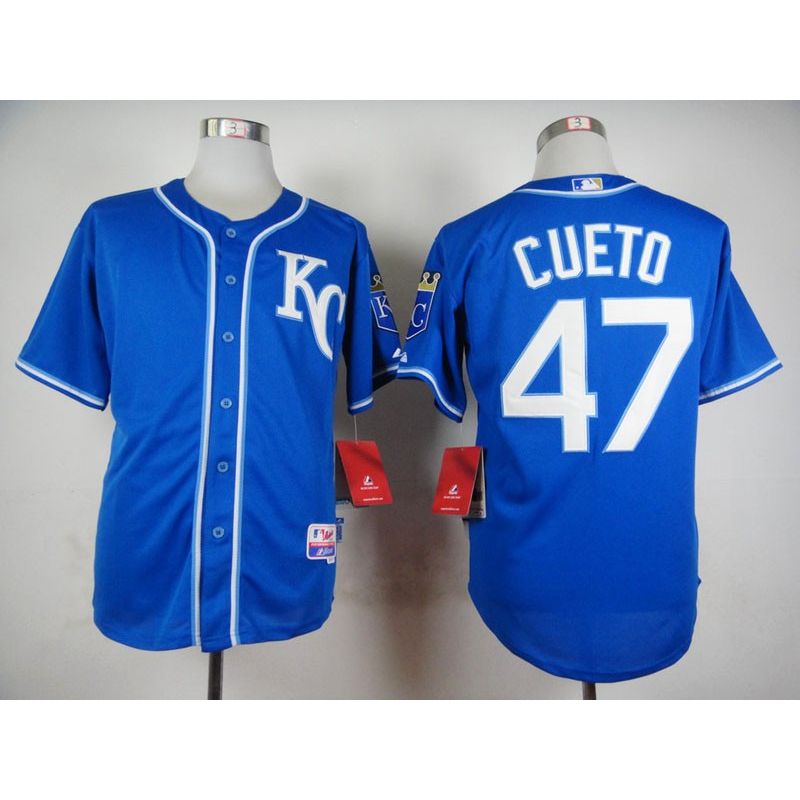 Cheap Johnny Cueto Royals Jersey From China Blue #47 In Men Women Youth Size