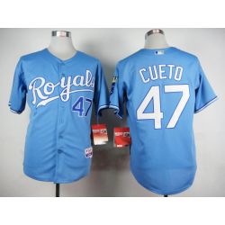 Cheap Johnny Cueto Royals Jersey From China Light Blue #47 In Men Women Youth Size