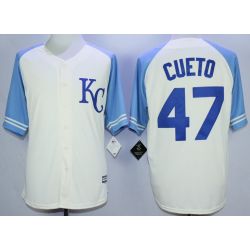 Cheap Johnny Cueto Royals Jersey From China White 2015 Vintage #47 In Men Women Youth Size