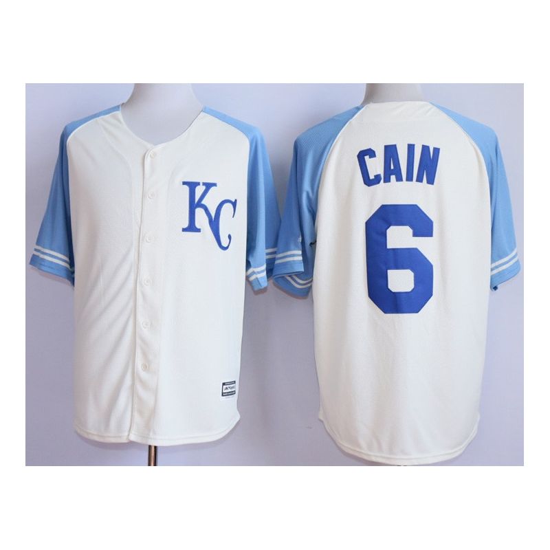 Cheap Lorenzo Cain Royals Jersey From China White 2015 Vintage #6 In Men Women Youth Size