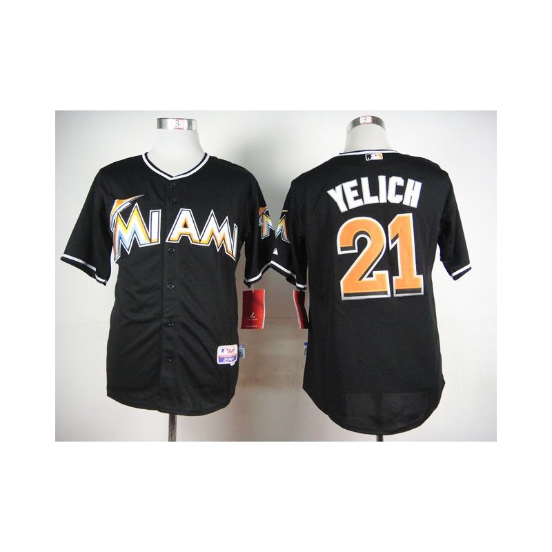 Cheap Christian Yelich Marlins Jersey From China Black #21 In Men Women Youth Size