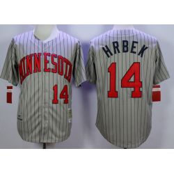 Cheap Kent Hrbek Twins Jersey From China Grey 1987 throwback #14 In Men Women Youth Size