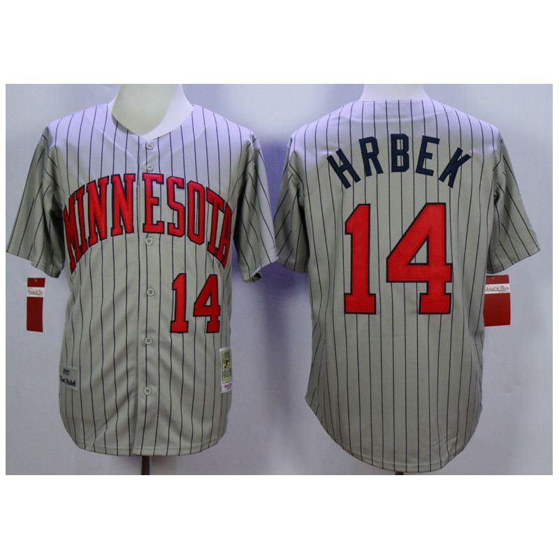 Cheap Kent Hrbek Twins Jersey From China Grey 1987 throwback #14 In Men Women Youth Size