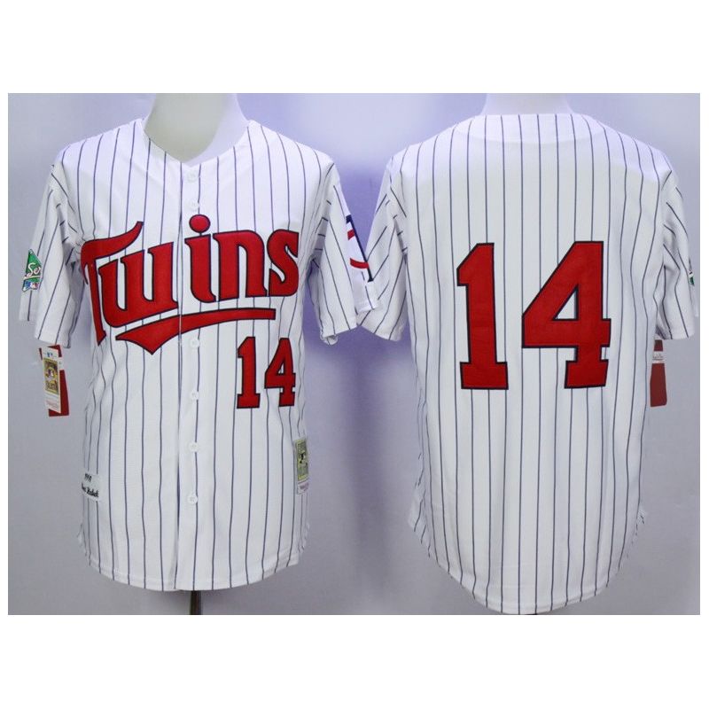 Cheap Kent Hrbek Twins Jersey From China White 1991 throwback #14 In Men Women Youth Size