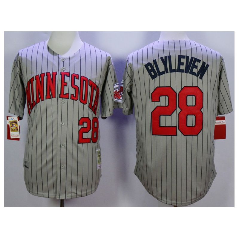 Cheap Bert Blyleven Twins Jersey From China Grey 1987 throwback #28 In Men Women Youth Size