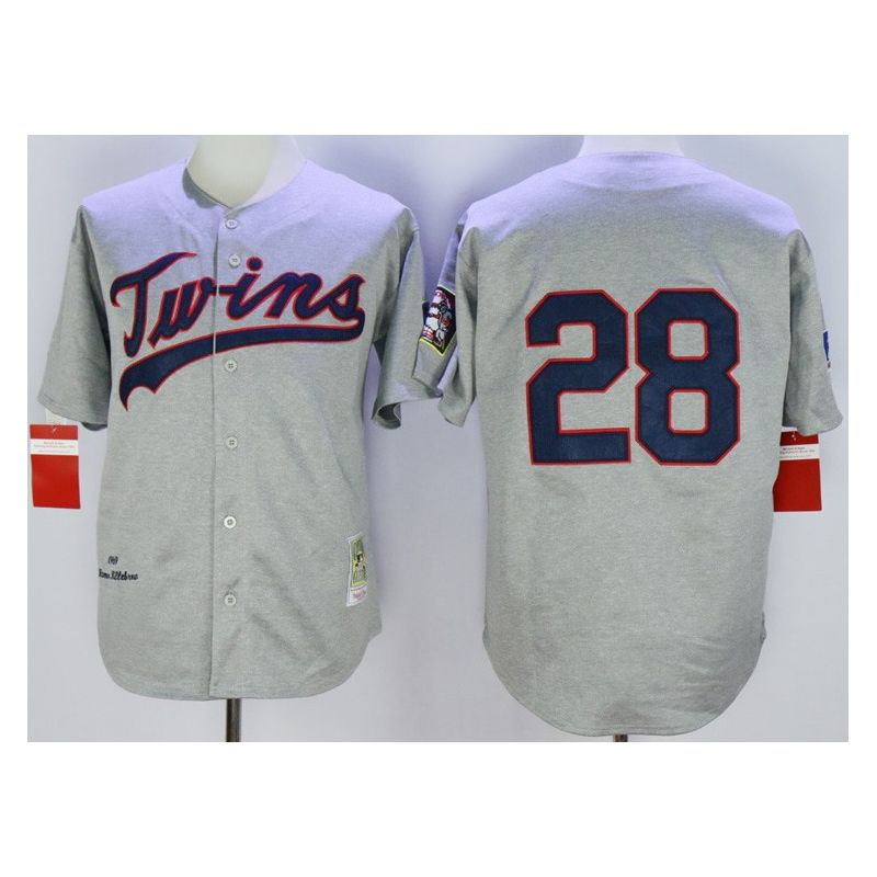 Cheap Bert Blyleven Twins Jersey From China HEMP Grey 1969 throwback #28 In Men Women Youth Size