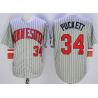 Cheap Kirby Puckett Twins Jersey From China Grey 1987 throwback #34 In Men Women Youth Size