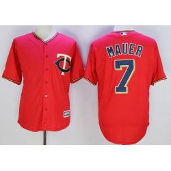 Cheap Joe Mauer Twins Jersey From China Red throwback #7 In Men Women Youth Size