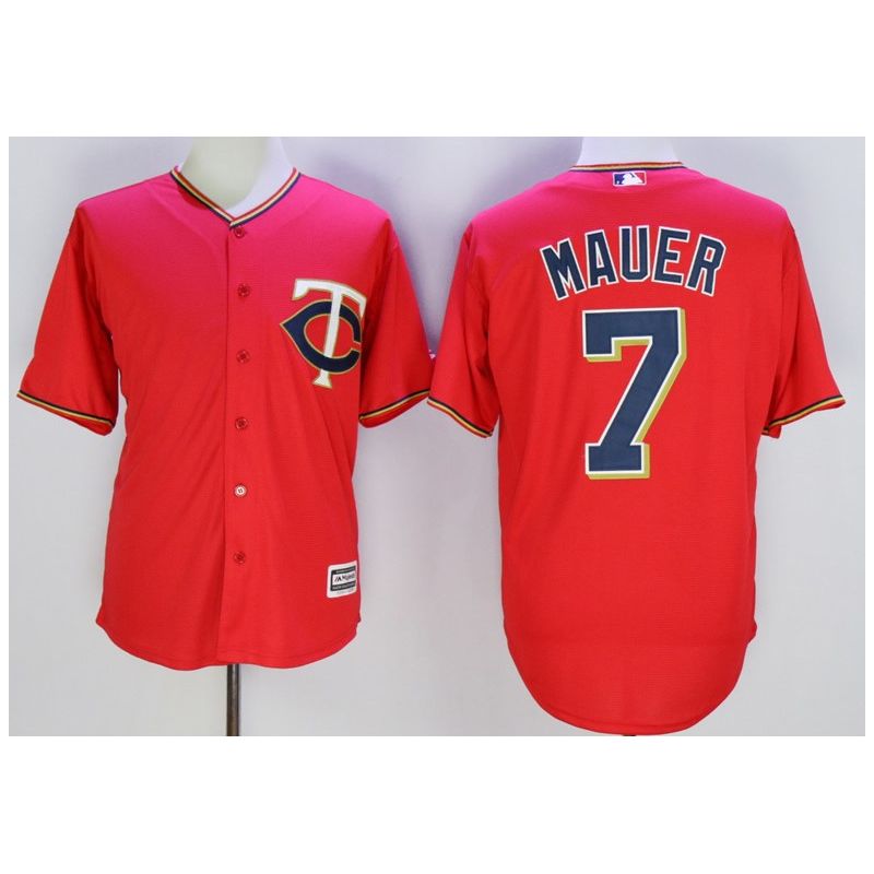 Cheap Joe Mauer Twins Jersey From China Red throwback #7 In Men Women Youth Size