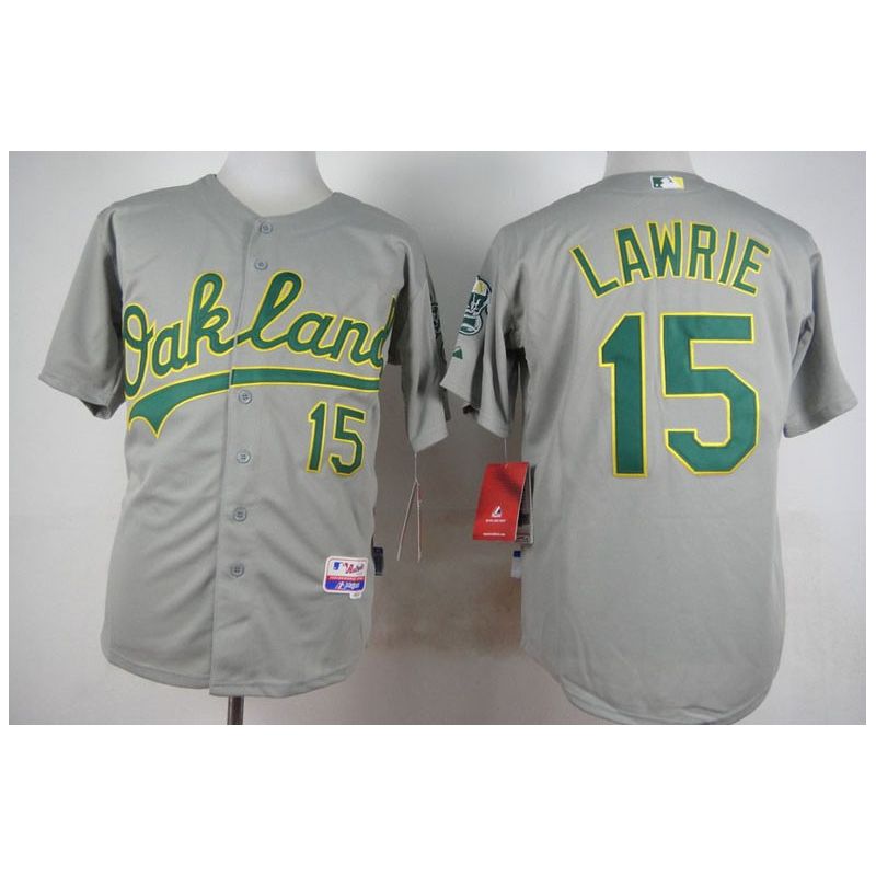 Cheap Brett Lawrie Athletics Jersey From China Grey #15 In Men Women Youth Size