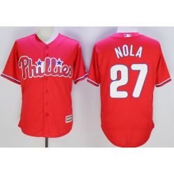 Cheap Aaron Nola Phillies Jersey From China Red #27 In Men Women Youth Size