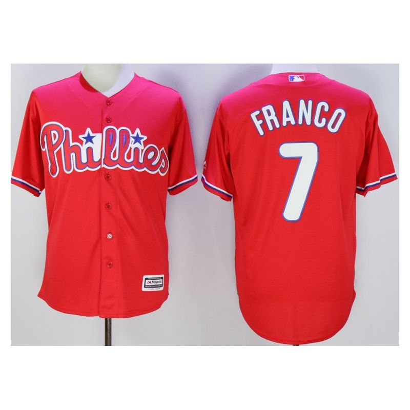 Cheap Maikel Franco Phillies Jersey From China Red #7 In Men Women Youth Size