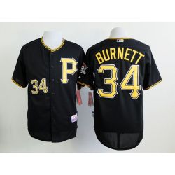 Cheap AJ Burnett Pirates Jersey From China Black #34 In Men Women Youth Size
