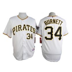 Cheap AJ Burnett Pirates Jersey From China White #34 In Men Women Youth Size