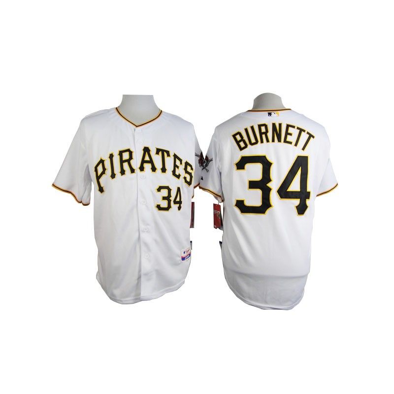 Cheap AJ Burnett Pirates Jersey From China White #34 In Men Women Youth Size Cheap AJ Burnett Pirates Jersey From China White #34 In Men Women Youth Size