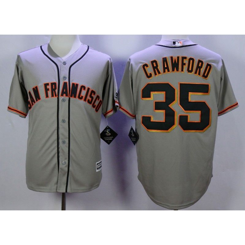 Cheap Brandon Crawford Giants Jersey From China Grey #35 In Men Women Youth Size