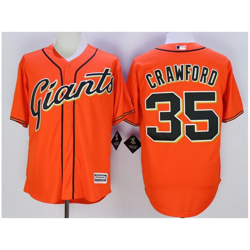 Cheap Brandon Crawford Giants Jersey From China Orange 2016 #35 In Men Women Youth Size