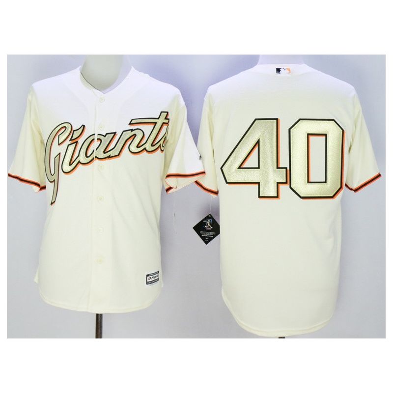 Cheap Madison Bumgarner Giants Jersey From China Cream 2014 Champion #40 In Men Women Youth Size