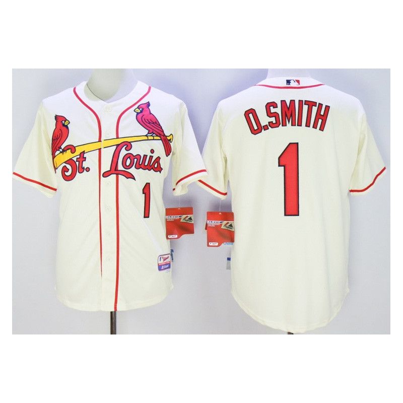 Cheap Ozzie Smith Cardinals Jersey From China Cream #1 In Men Women Youth Size Cheap Ozzie Smith Cardinals Jersey From China Cream #1 In Men Women Youth Size