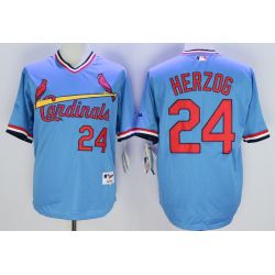 Cheap Whitey Herzog Cardinals Jersey From China Blue 1982 throwback #24 In Men Women Youth Size