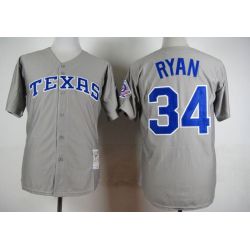 Cheap Nolan Ryan Rangers Jersey From China Grey throwback #34 In Men Women Youth Size