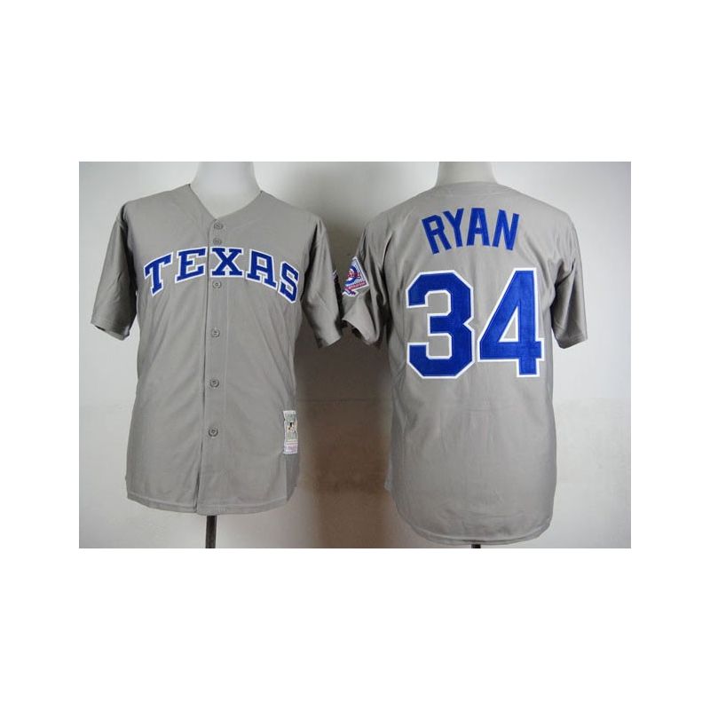 Cheap Nolan Ryan Rangers Jersey From China Grey throwback #34 In Men Women Youth Size Cheap Nolan Ryan Rangers Jersey From China Grey throwback #34 In Men Women Youth Size