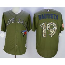 Cheap Jose Bautista Blue Jays Jersey From China Olive Salute To Service #19 In Men Women Youth Size