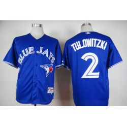 Cheap Troy Tulowitzki Blue Jays Jersey From China Blue #2 In Men Women Youth Size