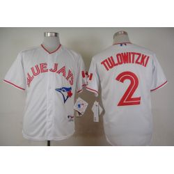 Cheap Troy Tulowitzki Blue Jays Jersey From China White 2015 new #2 In Men Women Youth Size