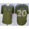 Cheap Josh Donaldson Blue Jays Jersey From China Olive Salute To Service #20 In Men Women Youth Size