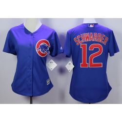 Cheap Kyle Schwarber Cubs Women Jersey From China Blue #12