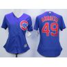 Cheap Jake Arrieta Cubs Women Jersey From China Blue #49