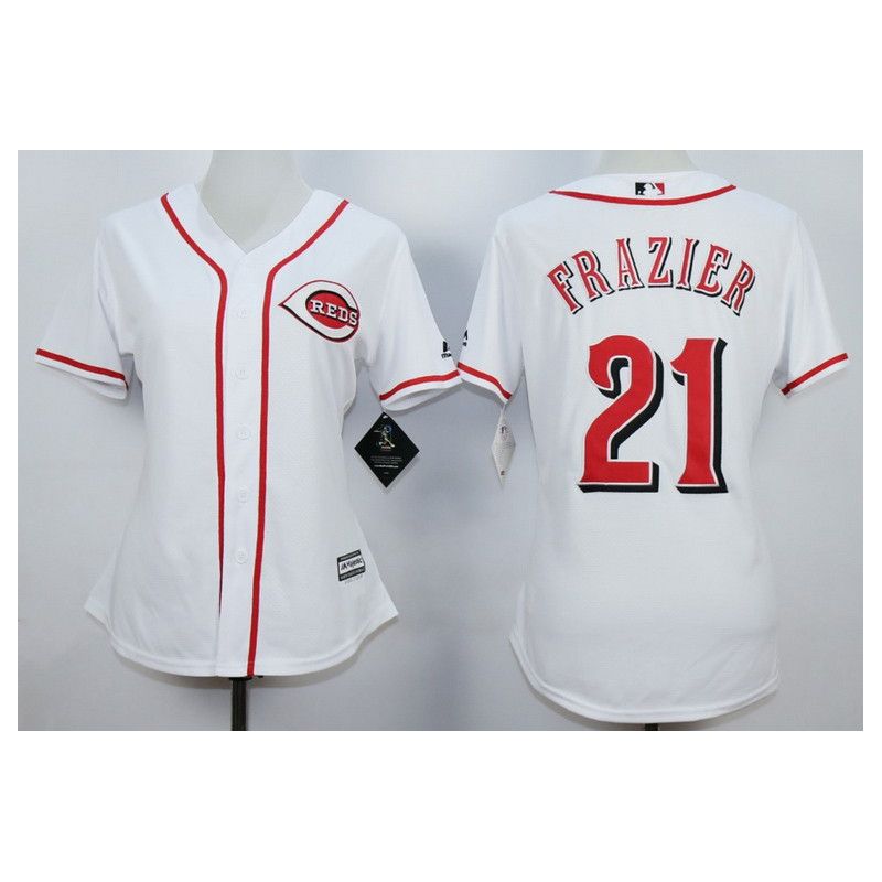Cheap Todd Frazier Reds Women Jersey From China White #21