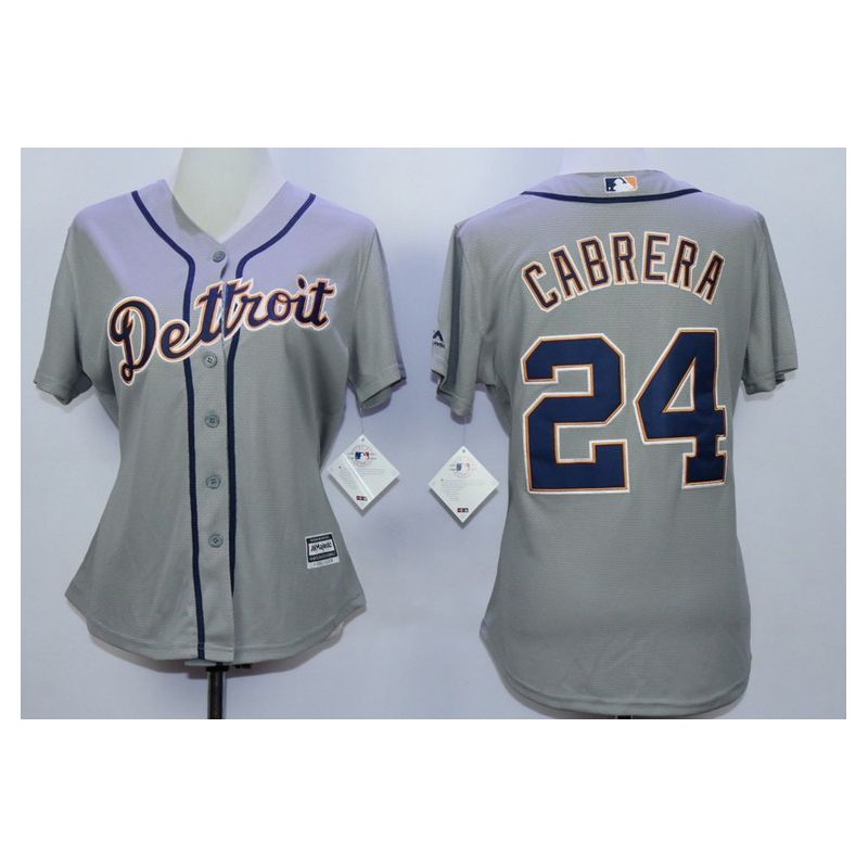 Cheap Miguel Cabrera Tigers Women Jersey From China Gray #24 Cheap Miguel Cabrera Tigers Women Jersey From China Gray #24