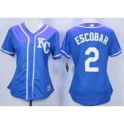 Cheap Alcides Escobar Royals Women Jersey From China Royal Blue #2